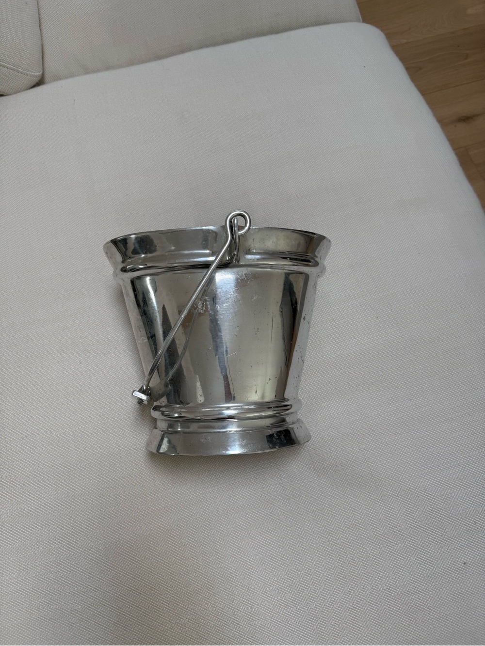 Pottery barn silver plated bucket
